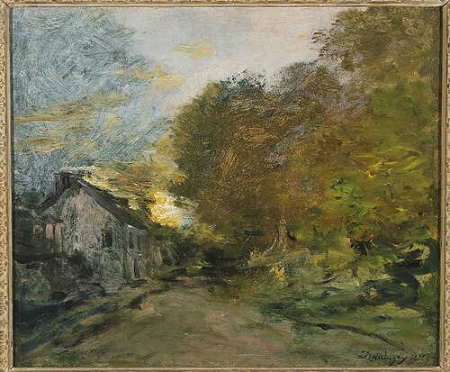 Dorpsgezicht., 1876, Charles-François Daubigny