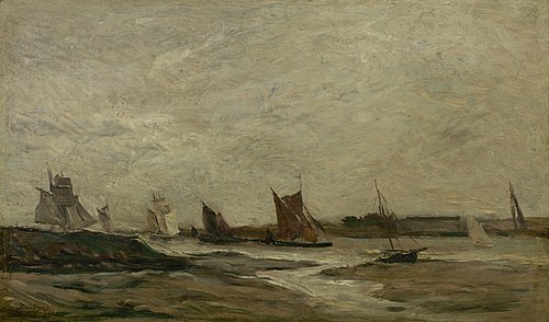Boats on the Thames, 1866, Charles-François Daubigny