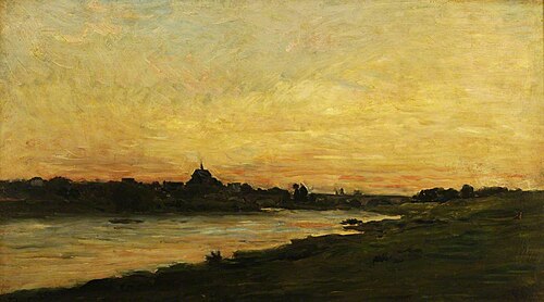 View of the River Oise at Sunset, , Charles-François Daubigny