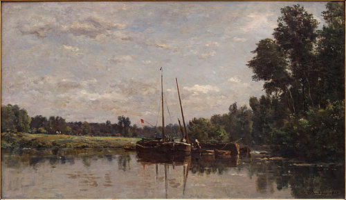 Les Péniches, 1865, Charles-François Daubigny