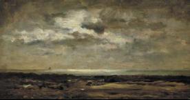 Moonlit view of a beach, 1860, Charles-François Daubigny