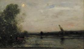 A river by night, 1873, Charles-François Daubigny