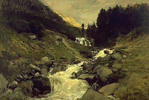 The cascade of Mahoura, Cauterets, 1873, Charles-François Daubigny