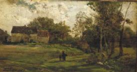 Landscape with farm and trees, 1858, Charles-François Daubigny