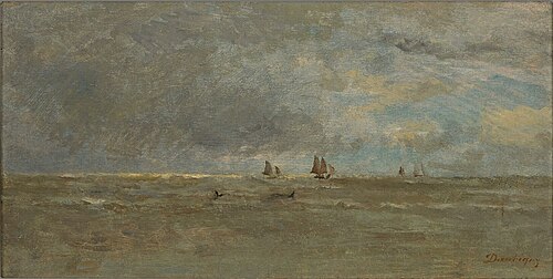 Coastal View at Villerville, 1858, Charles-François Daubigny
