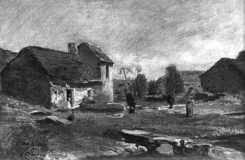Houses in Optevoz, France, 1852, Charles-François Daubigny