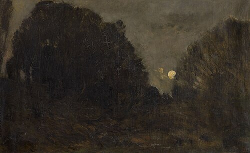 Lever de lune à Barbizon, 1850, Charles-François Daubigny
