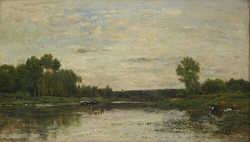 View on the Oise, 1873, Charles-François Daubigny