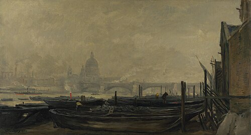St Paul's from the Surrey Side, 1873, Charles-François Daubigny