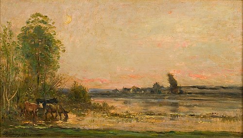 Gezicht op de Oise, 1874, Charles-François Daubigny