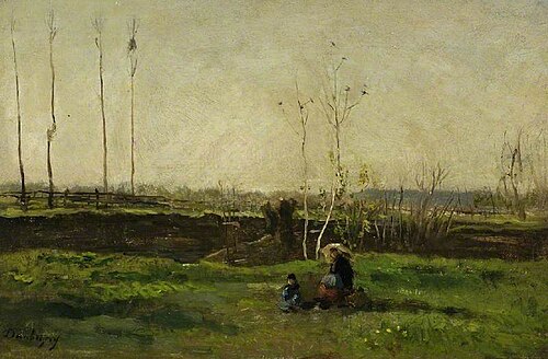La famille du peintre en campagne, , Charles-François Daubigny