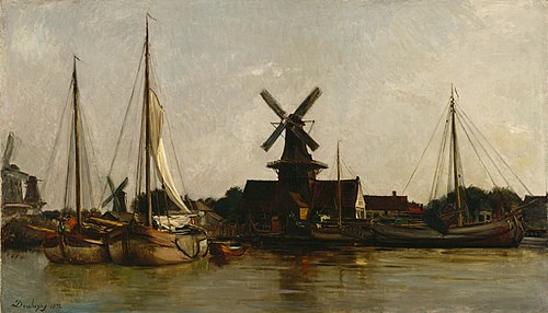 Mills at Dordrecht, 1872, Charles-François Daubigny