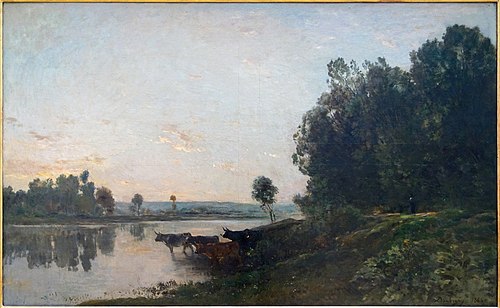 Soleil levant, bords de l'Oise, 1865, Charles-François Daubigny