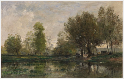 Cattle on a Riverbank, 1874, Charles-François Daubigny