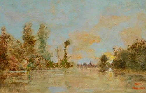 Soleil Couchant, L'Ile de Bezons, 1851, Charles-François Daubigny