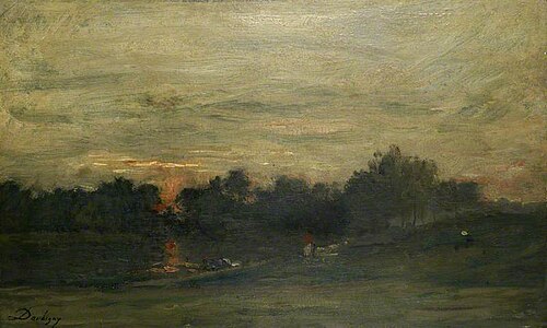 Landscape: Sunset, , Charles-François Daubigny