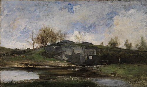 L'écluse d'Optevoz, 1854, Charles-François Daubigny