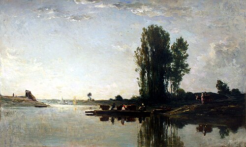 Ferry near Bonnières, 1864, Charles-François Daubigny