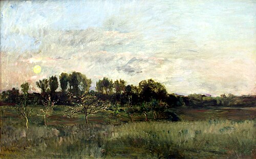 Obstwiese bei Sonnenuntergang, 1877, Charles-François Daubigny