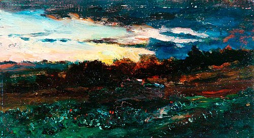 Landscape Sketch, Night, , Charles-François Daubigny