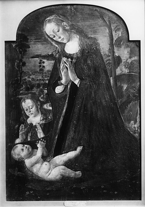 Madonna Adoring the Child, 1490, Jacopo del Sellaio