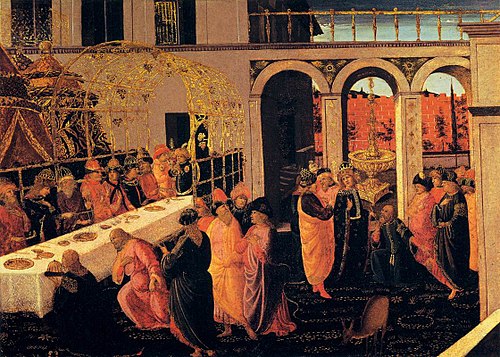 Le Banquet d'Assuérus, 1490, Jacopo del Sellaio