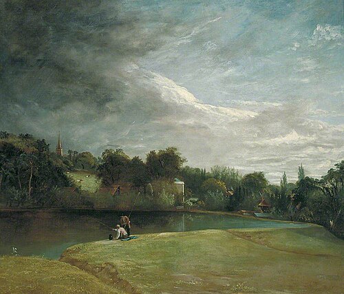 Boys Fishing at Highgate Ponds, London, 1832, Thomas Christopher Hofland