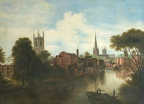 View of Derby, Showing the Derwent, 1855, Henry Lark Pratt
