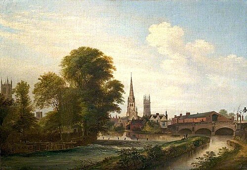 Junction of River and Canal, Derby, 1854, Henry Lark Pratt
