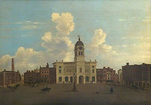 View of the Market Place, Derby, 1865, Henry Lark Pratt