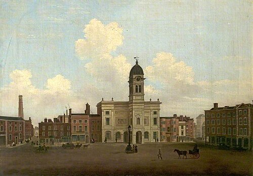 View of the Market Place, Derby, 1850, Henry Lark Pratt