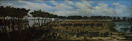 Desembarco del Ejército Argentino frente a las trincheras de Curuzú, 1891, Luis Candido Lopez
