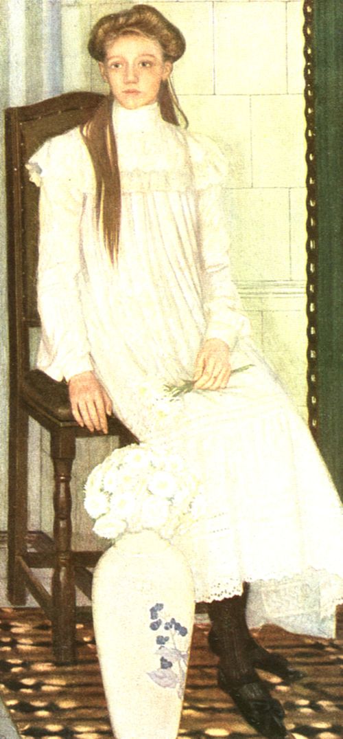 Mädchen mit weißen Astern, 1903, Oskar Zwintscher