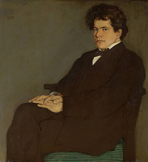 Bildnis des Bruders des Künstlers, Komponist Rudolf Zwintscher, 1899, Oskar Zwintscher