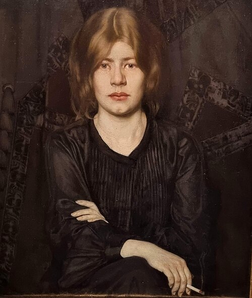 Portrait of a Lady with a Cigarette, 1904, Oskar Zwintscher