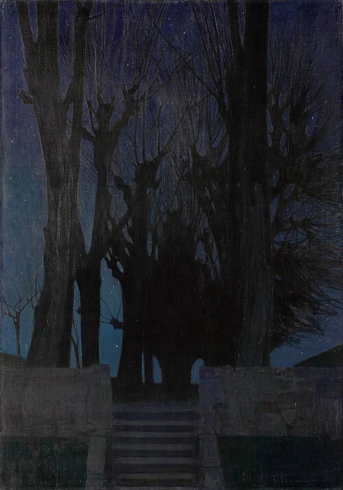 Weidenbäume bei Nacht, 1904, Oskar Zwintscher