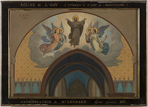 Esquisse pour l'église de l'Häy-les-Roses : Glorification de Saint Léonard, 1873, Victor Casimir Zier