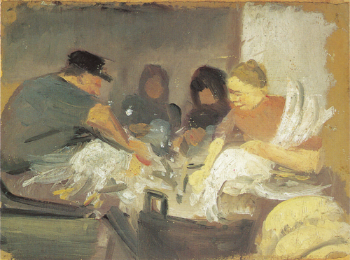 Plucking the Christmas Goose. Study., 1904, Anna Ancher