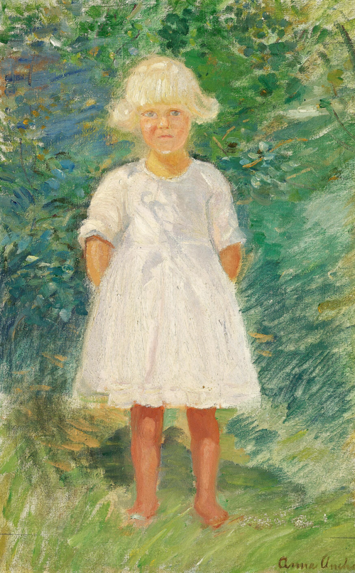 A young girl in the garden., 1933, Anna Ancher
