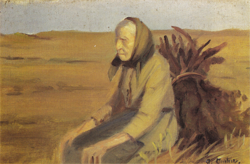 Old woman (Laurendse) with a bunch of twigs, 1903, Anna Ancher