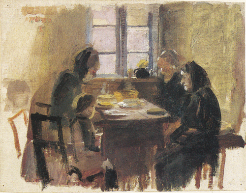 Saying Grace (HAF3074), 1900, Anna Ancher