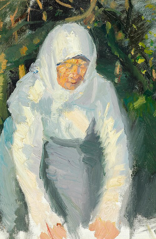 Woman from Skagen with a white scarf., 1906, Anna Ancher