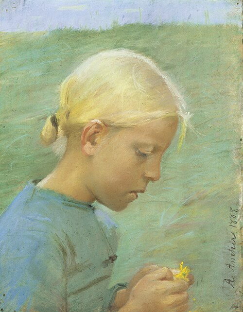 Little Girl with Flower, 1885, Anna Ancher