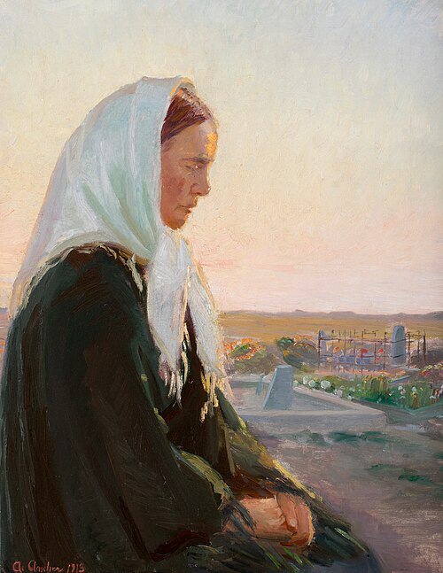 At the grave., 1913, Anna Ancher
