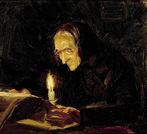 My mother by candlelight., 1902, Anna Ancher