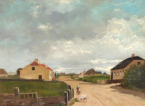 A girl on a street in Skagen., 1883, Anna Ancher