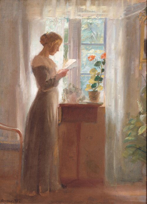 Young Girl Reading a Letter., 1902, Anna Ancher