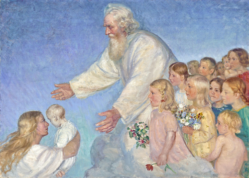 Our Lord receives the dead child., 1917, Anna Ancher