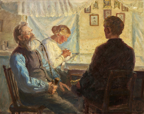The suitor's visit., 1924, Anna Ancher