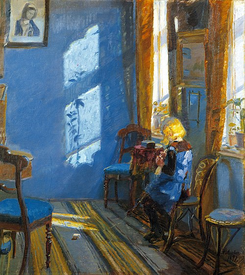 Rayon de soleil dans la pièce bleue, 1891, Anna Ancher